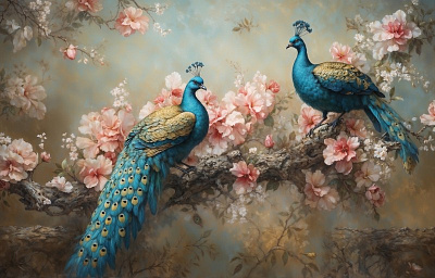 Панно AG-CB-011, Chinoiserie birds, Design Studio 3D